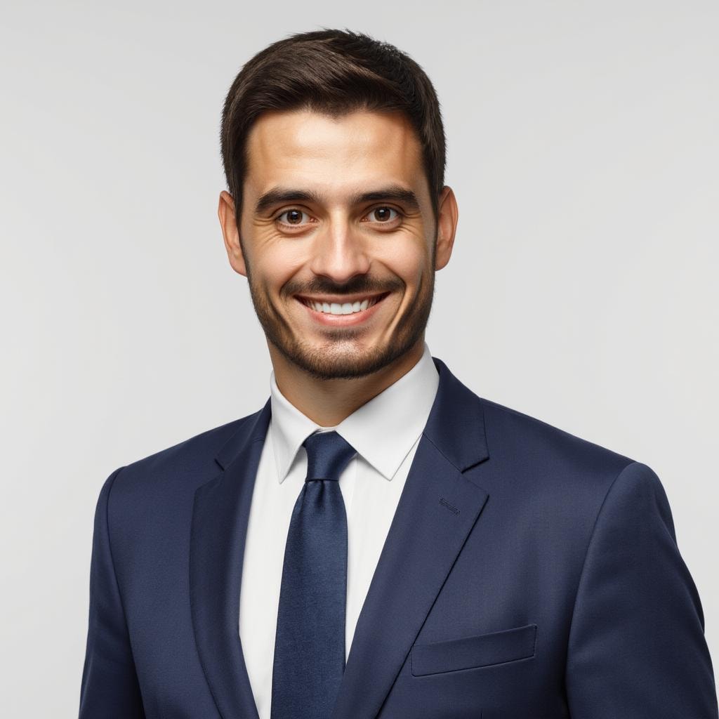Professional AI-generated headshot - Business executive in formal attire with natural lighting